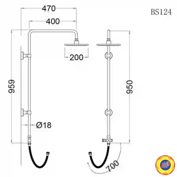 Bộ Thân Sen Cây CAESAR BS124 Rời Bát Vuông 200mm
