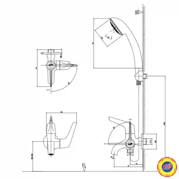 Vòi Sen Lạnh Inax BFV-17-4C (BFV174C) Tay Sen Mạ