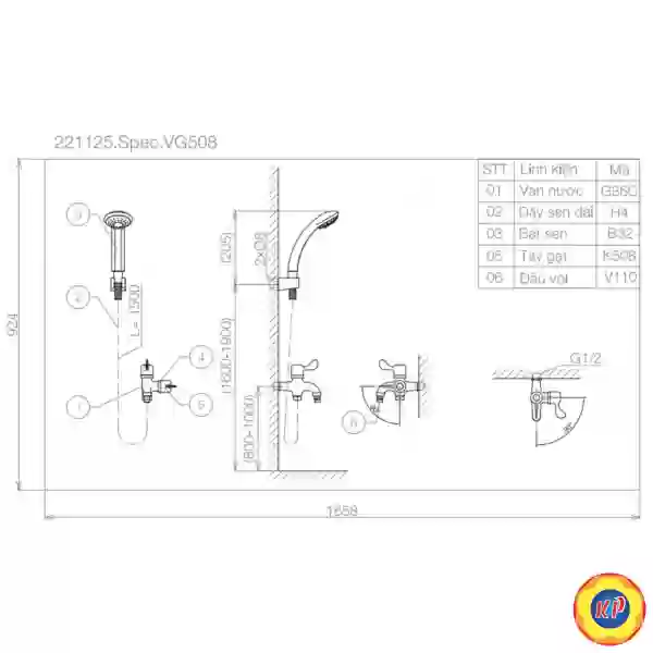Vòi Sen Tắm Viglacera VG508 Lạnh