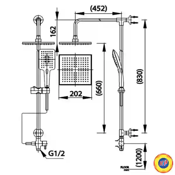 Thân Sen Cây Tắm Đứng COTTO CT623Z95Z89