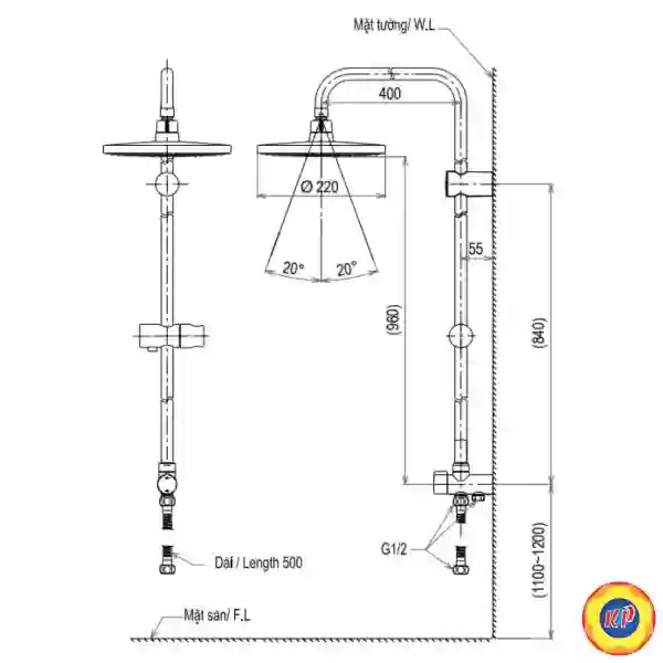 Thân Sen Cây TOTO DM907CS Tắm Đứng