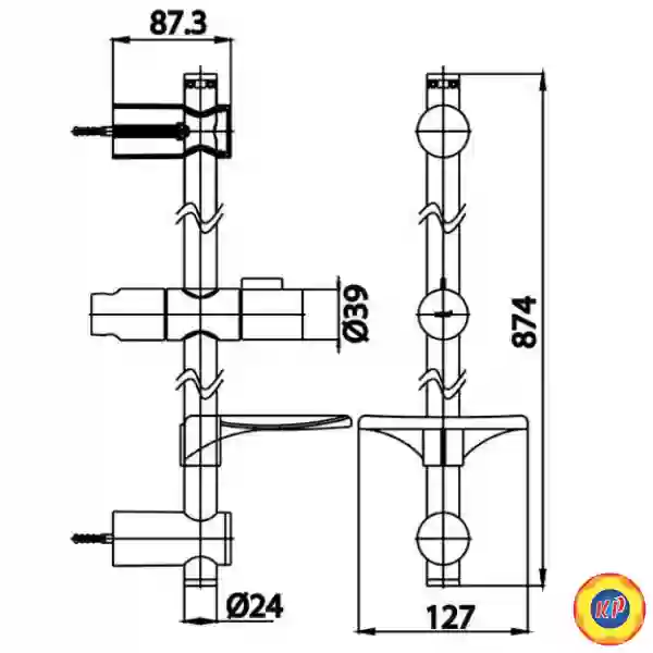 Thanh Trượt Sen Tắm Cotto CT708(HM)