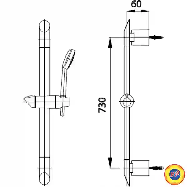 Thanh Trượt Sen Tắm Cotto CT0133