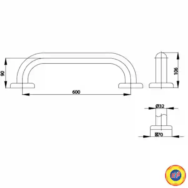 Thanh Tay Vịn Cotto CT750(HM) Inox 304 600mm