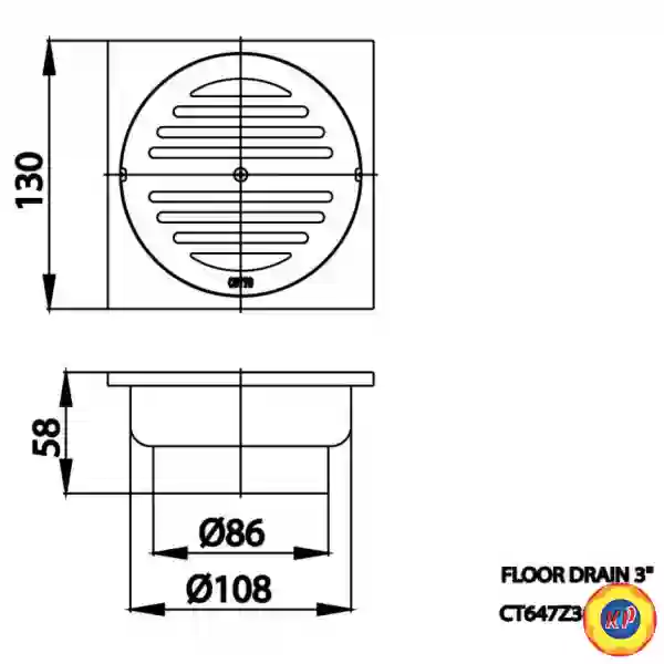 Thoát Sàn COTTO CT647Z3(HM) (Ø86)