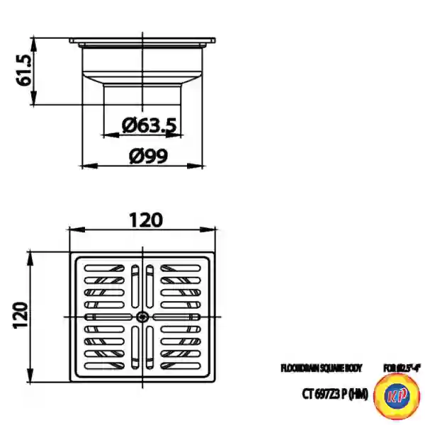 Thoát Sàn COTTO CT697Z3P(HM) (Ø63.5)