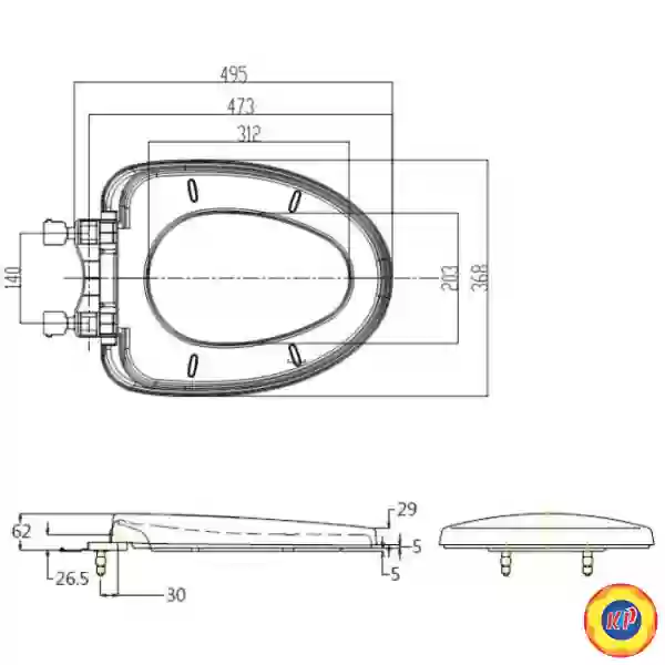 Nắp Êm Bồn Cầu TOTO TC385VS (T3 CS300 CS320 CS325 CS735 CS945 CS818)