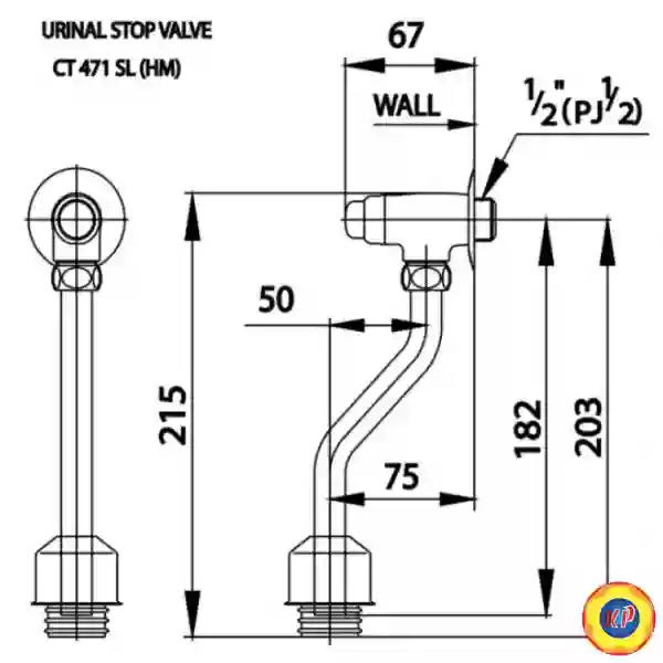 Van Xả Ấn Bồn Tiểu COTTO CT471SL(HM) 75mm