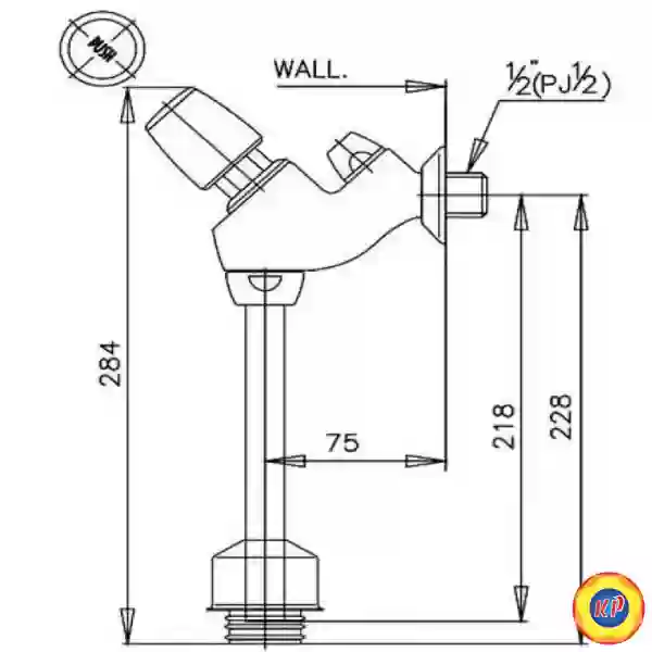 Van Xả Ấn Bồn Tiểu COTTO CT474N(P)(HM) 75mm
