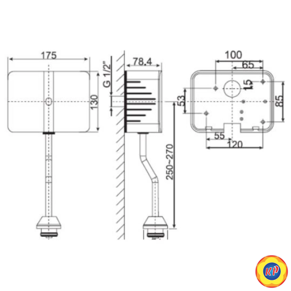 Van Xả Tiểu American Standard WF-8609 Cảm Ứng Pin