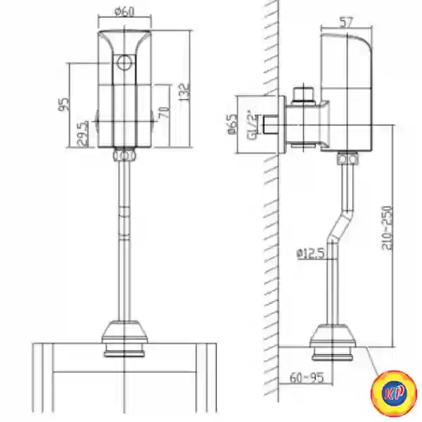 Van Xả Tiểu American Standard WF-8834 Cảm Ứng Pin