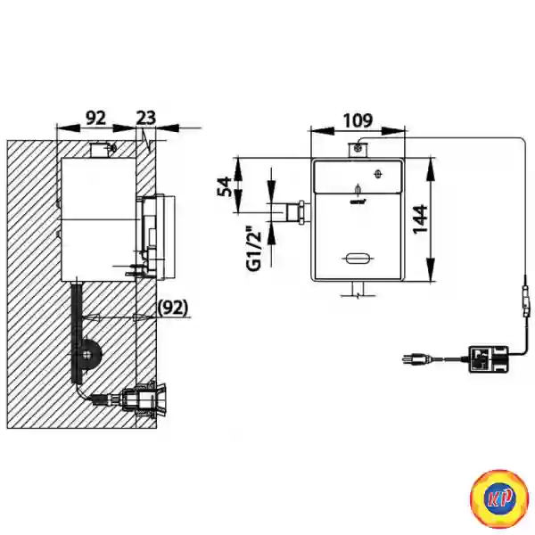 Van Xả Tiểu Nam Cotto CT4801AC(NL) Cảm Ứng 220V Âm Tường