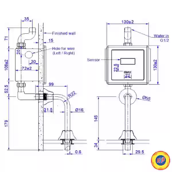 Van Xả Tiểu Cảm Ứng Inax OKUV-30SM (OKUV30SM)