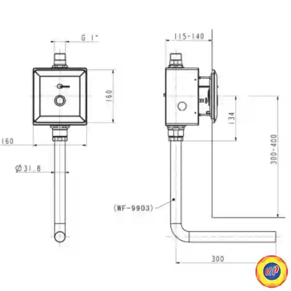 Van Xả Tiểu American Standard WF-8603 Âm Tường Cảm Ứng Pin