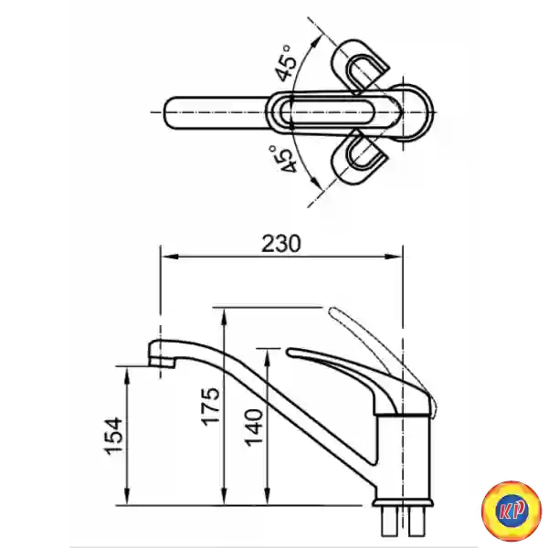 Vòi Nước Rửa Chén Nóng Lạnh Inax SFV-112S (SFV112S)