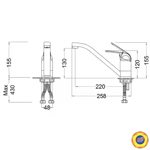 Vòi Bếp Nóng Lạnh CAESAR K511C