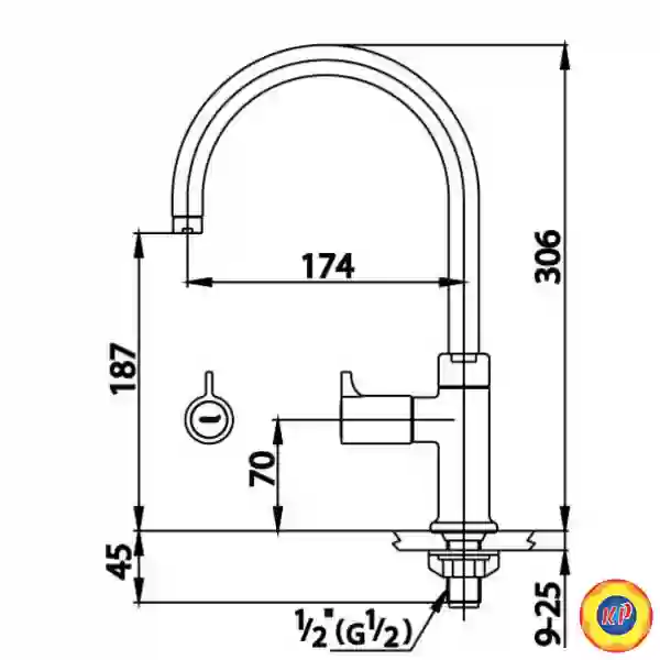 Vòi Bếp Lạnh COTTO CT1087C27(HM) Gắn Chậu