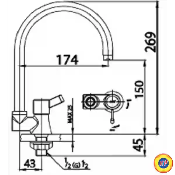 Vòi Bếp Lạnh COTTO CT1094C33(HM) Gắn Chậu