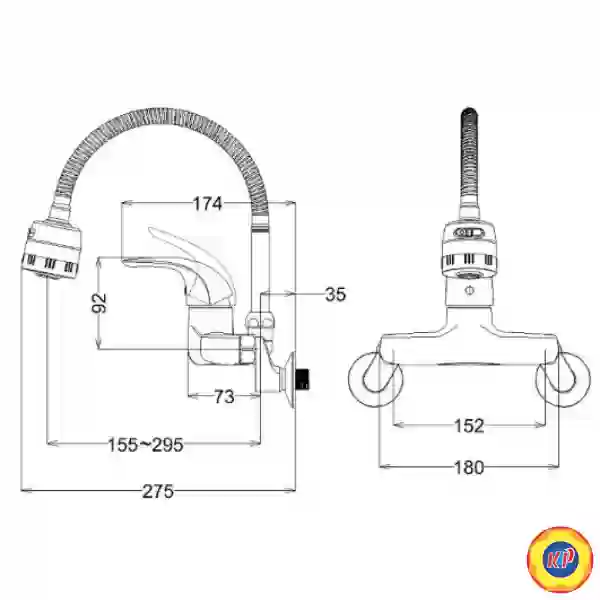 Vòi Bếp Nóng Lạnh CAESAR K526C Gắn Tường