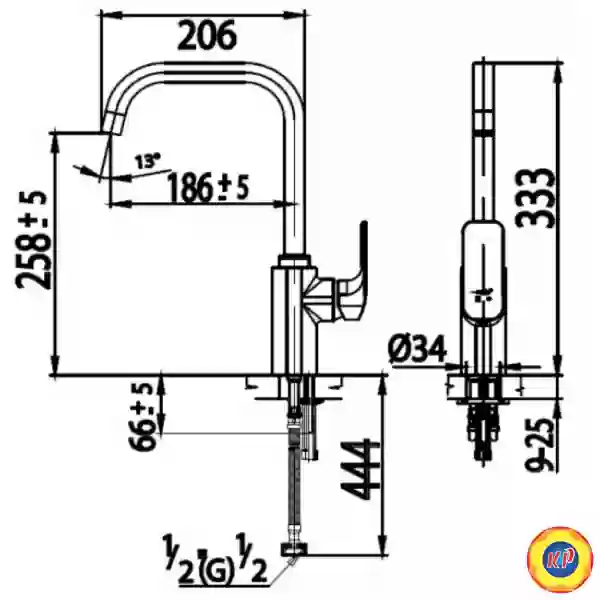 Vòi Bếp Nóng Lạnh COTTO CT2150A Scirocco Gắn Chậu
