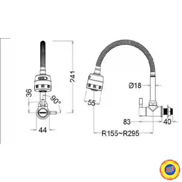 Vòi Bếp Lạnh Gắn Tường CAESAR K026C