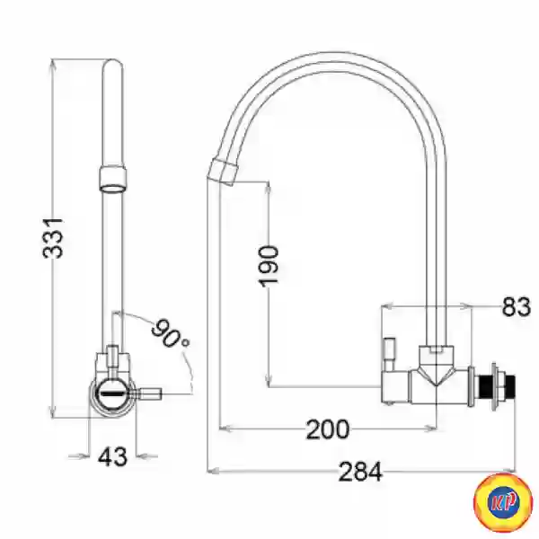 Vòi Bếp Lạnh Gắn Tường CAESAR K036C