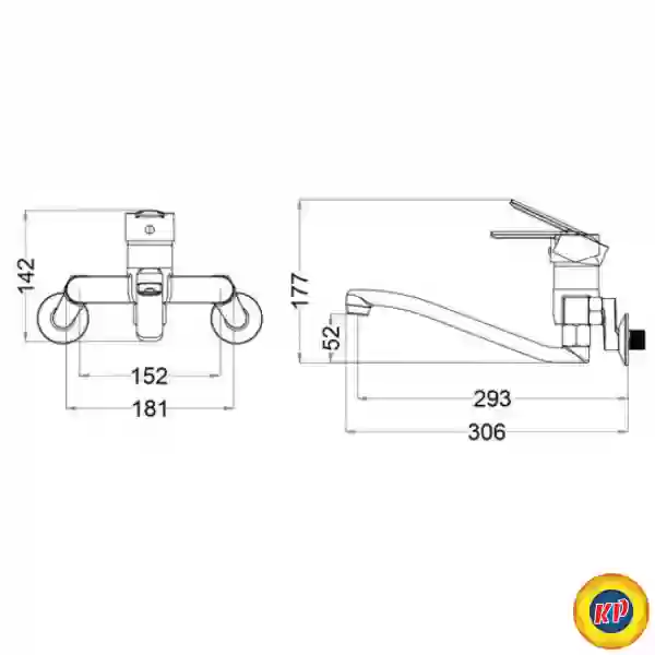 Vòi Bếp Nóng Lạnh CAESAR K376C Gắn Tường