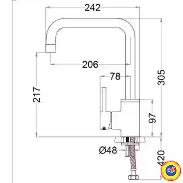 Vòi Bếp CAESAR K685C Nóng Lạnh Gắn Chậu Inox