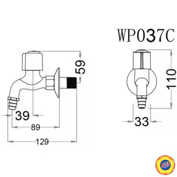 Vòi Lạnh Gắn Tường CAESAR WP037C