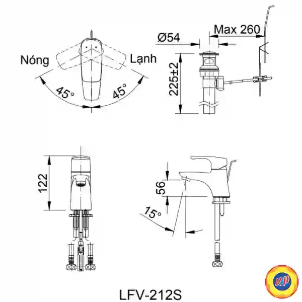 Vòi Chậu Rửa Inax LFV-212S (LFV212S) Nóng Lạnh Lavabo