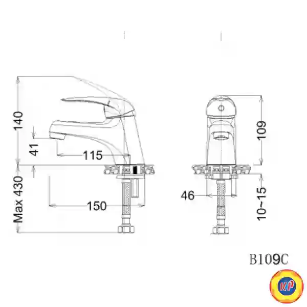 Vòi Lạnh Lavabo CAESAR B109CU Bộ Xả Nhấn