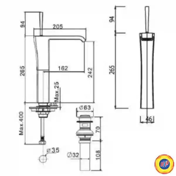 Vòi Lavabo Thân Cao American Standard WF-0603 Nobile Nóng Lạnh