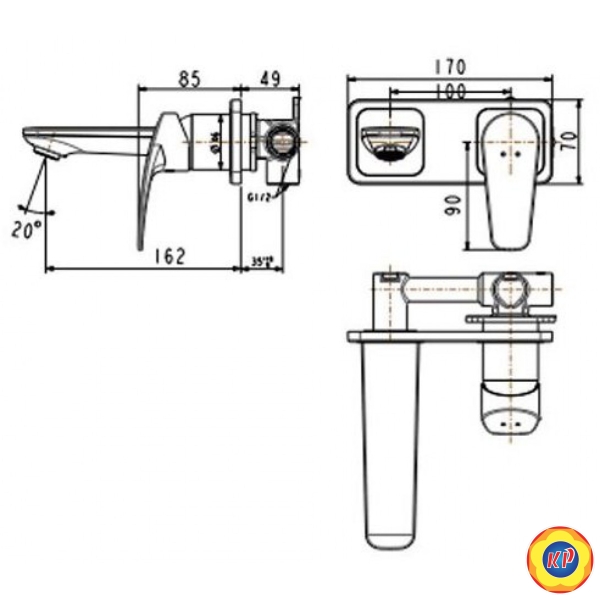 Vòi Lavabo American Standard WF-0904 Gắn Tường