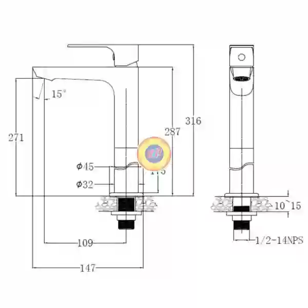 Vòi Lạnh Lavabo Caesar B061CU Cao Cổ