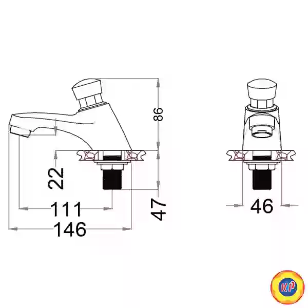Vòi Lạnh Lavabo CAESAR B053CU (BF053) Xả Nhấn Bán Tự Động