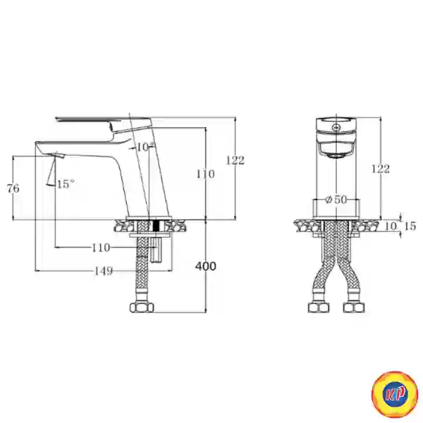 Vòi Nóng Lạnh Lavabo CAESAR B200CU Bộ Xả Nhấn