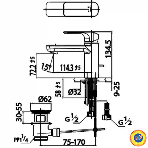 Vòi Lavabo COTTO CT2123A Scirocco Nóng Lạnh