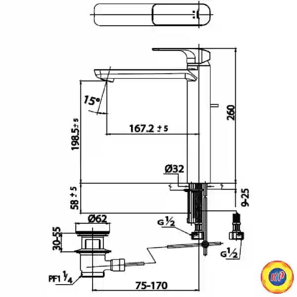 Vòi Lavabo COTTO CT2124AY Scirocco Thân Cao Nóng Lạnh