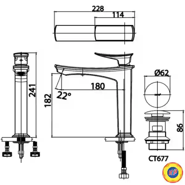 Vòi Lavabo COTTO CT2252A Thantara Nóng Lạnh