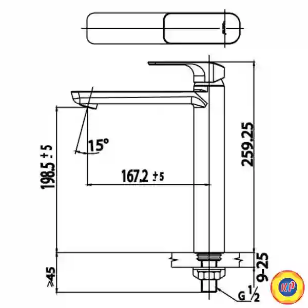 Vòi Lavabo COTTO CT1143AY Scirocco Lạnh Thân Cao