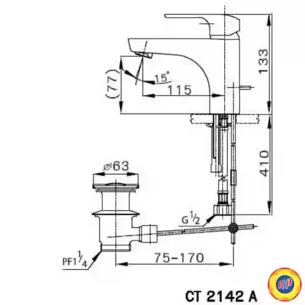Vòi Lavabo COTTO CT2142A Scirocco Nóng Lạnh