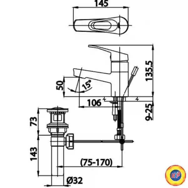 Vòi Lavabo COTTO CT2176AE Next II Nóng Lạnh