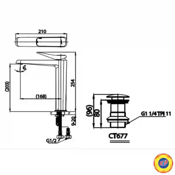 Vòi Lavabo COTTO CT2302AY Xposh Nóng Lạnh