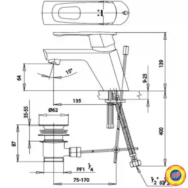 Vòi Lavabo COTTO CT260N Majesty II Nóng Lạnh