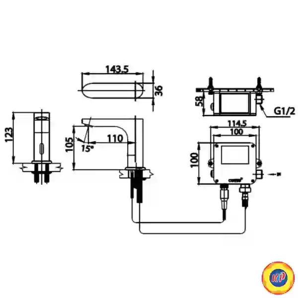 Vòi Lavabo Cảm Ứng COTTO CT4918DC Dùng Pin