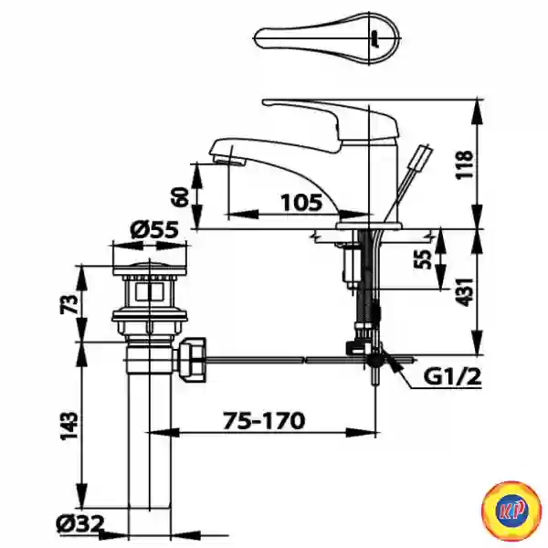 Vòi Lavabo COTTO CT561E Arona I Nóng Lạnh
