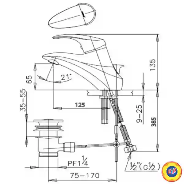 Vòi Lavabo COTTO CT563A Augusta Nóng Lạnh