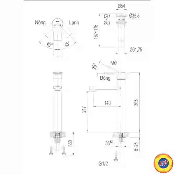 Vòi Lavabo Đặt Bàn Inax LFV-7100SH (LFV7100SH) Nóng Lạnh