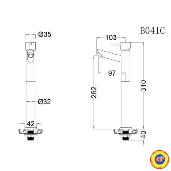 Vòi Lạnh Lavabo CAESAR B041CU Cao Cổ