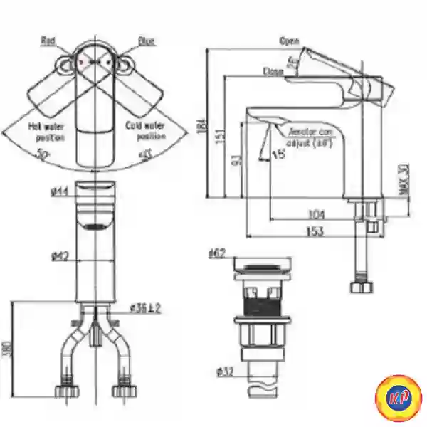 Vòi Chậu Lavabo Inax LFV-612S (LFV612S) Nóng Lạnh